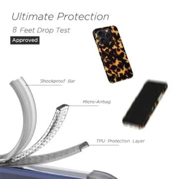 uCOLOR Compatible with iPhone 15 Pro 6.1" Case, [8 ft Drop Tested] Shockproof Design Protective Slim Stylish TPU Durable Phone Cover Case (Tortoise Shell)