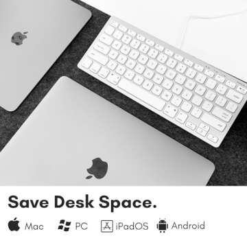 Macally Small USB C Keyboard - Plug & Play Compatible Wired Apple Keyboard for Mac Mini, MacBook Pro...