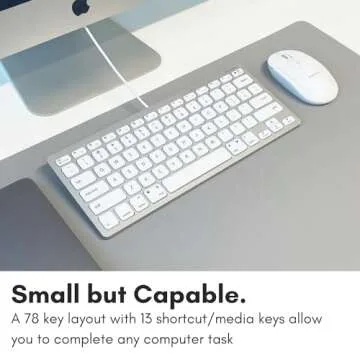 Macally Small USB C Keyboard - Plug & Play Compatible Wired Apple Keyboard for Mac Mini, MacBook Pro/Air, iMac, iPad, Windows, Chromebook with USBC Port - Compact & Mini USB Type C Keyboard - Silver