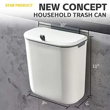 ELPHECO Kitchen Compost Bin, Stylish 2.5 Gallon Hanging Trash Can