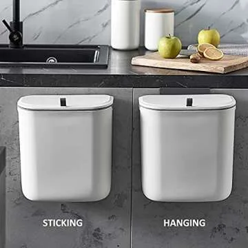 ELPHECO Kitchen Compost Bin, Stylish 2.5 Gallon Hanging Trash Can