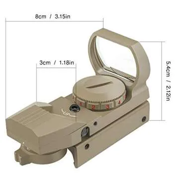 Feyachi 1x33mm Reflex Sight - Dark Earth Tan Scope Sight Both Red and Green & 4 Reticals for Picatinny/Weaver Rails