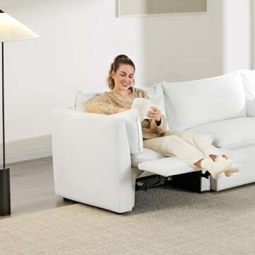 CHITA Power Sectional Down Filled 3 Seat Sofa, Comfty Feather Power Modular Sofa, FSC Certified Mode...