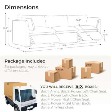 CHITA Power Modular Sofa - Luxurious Comfort in Cream