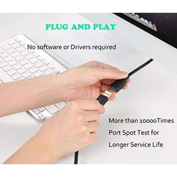 XBOHJOE 15FT USB 3.0 Extension Cable High Speed