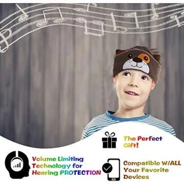 Contixo H1 Kids Headphones, 85dB Volume Limiting with Adjustable Speakers Soft Children Fleece Headband Toddler Headphones for Home and Travel - Animal Character Design, (Dog)