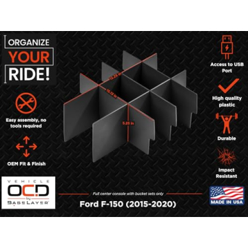 Vehicle OCD Center Console Organizer for Ford F150