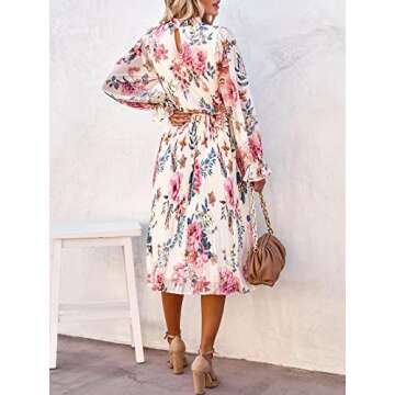 Elegant ANRABESS Floral Midi Dress for Women