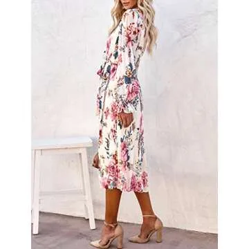 Elegant ANRABESS Floral Midi Dress for Women