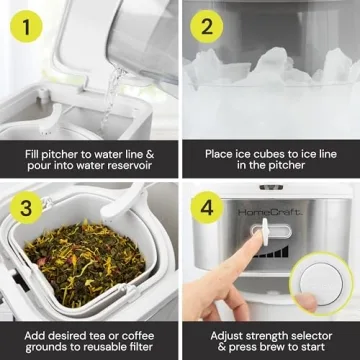 HomeCraft 3-Quart Café Iced Tea & Coffee Brewer, Perfect Pitcher