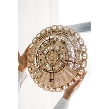 Wood Trick Mayan Wall Calendar 3D Wooden Puzzles for Adults and Kids to Build - 16" - Wooden Model Kit - Aztec Calendar