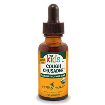 Herb Pharm Kids Certified-Organic Cough Crusader & Sinus Samurai Liquid Herbal Formulas, Wild Cherry...