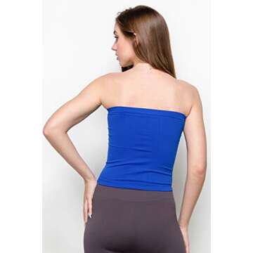 Kurve Women’s Strapless Tube Top - Medium Length Seamless Bandeau Stretchy Sexy Bra Tops, UPF 50+ ...