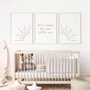 Neutral Nursery Wall Decor Sunshine Art Prints Unframed