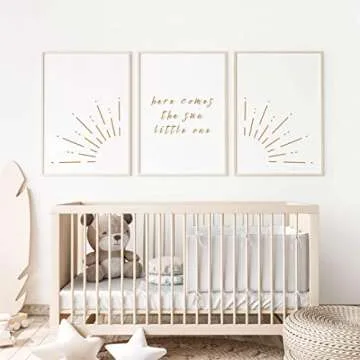 Neutral Nursery Wall Decor Sunshine Art Prints Unframed