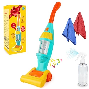 Kids Vacuum Cleaner Toy Set - Toy Vacuum for Imaginative Role Play with Realistic Sounds and Lights