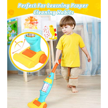 Kids Vacuum Cleaner Toy Set with Realistic Sounds and Lights