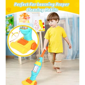 Kids Vacuum Cleaner Toy Set with Realistic Sounds and Lights
