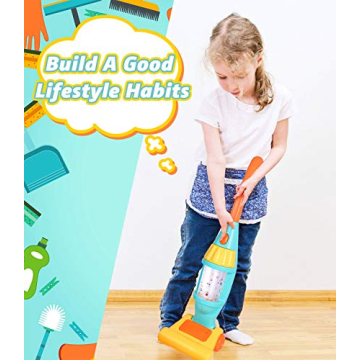 Kids Vacuum Cleaner Toy Set with Realistic Sounds and Lights