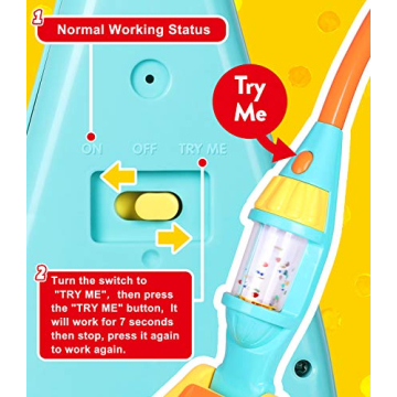 Kids Vacuum Cleaner Toy Set with Realistic Sounds and Lights