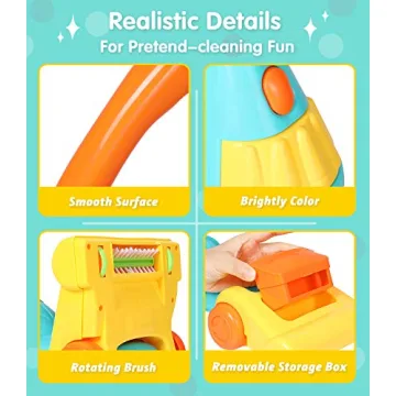 Kids Vacuum Cleaner Toy Set with Realistic Sounds and Lights