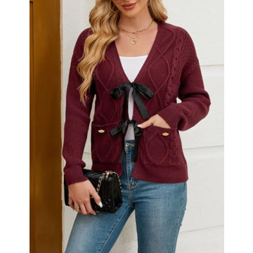 BMJL Women's Cropped Tie Front Cardigan for All Occasions