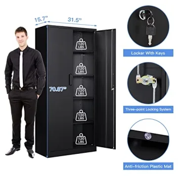 Durable Yizosh Metal Garage Storage Cabinet 71"