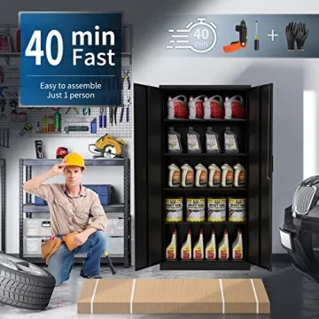 Durable Yizosh Metal Garage Storage Cabinet 71"