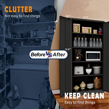 Durable Yizosh Metal Garage Storage Cabinet 71"