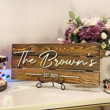 Personalized Solid Wood Name Sign for Home and Office