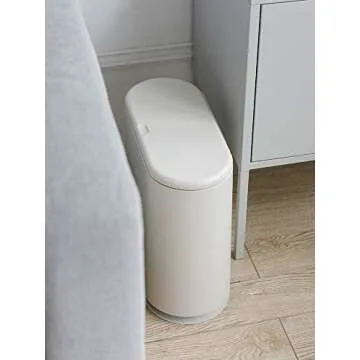 Sooyee 10 Liter Rectangular Plastic Trash Can Wastebasket with Press Type Lid,2.4 Gallon Garbage Con...