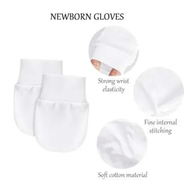 Soft No Scratch Baby Mittens for Infants 0-6 Months