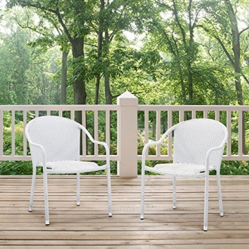 Crosley Palm Harbor Stackable Outdoor Wicker Chairs Set