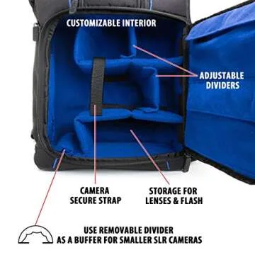 USA GEAR Camera Backpack for Photographers and Travelers