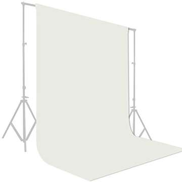 GFCC 8FTX10FT Ivory Backdrop Background for Photography Photo Booth Backdrop for Photoshoot Background Screen Video Recording Parties Curtain