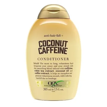 OGX Anti-Hair Fall + Coconut Caffeine Strengthening Conditioner with Caffeine, Coconut Oil & Coffee ...