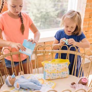 Melissa & Doug Mine to Love Travel Time Play Set for Dolls with Diaper Bag, Bottle, Sunscreen, More (17 pcs) - Baby Doll Accessories, For Kids Ages 3+