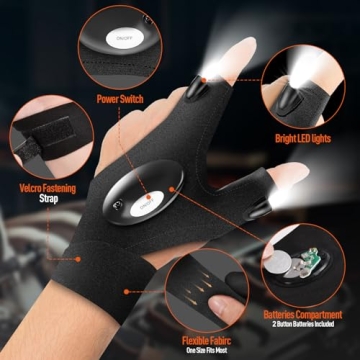 BIIB LED Flashlight Gloves - Unique Gifts for Men