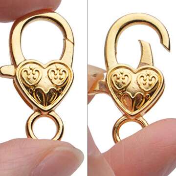 Heart Lobster Claw Clasps 40pcs for Jewelry Making