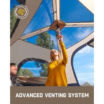 FanttikOutdoor Zeta C4 Pro Camping Tent 4 Person Instant Cabin Tent Setup in 60 Seconds with Rainfly & Windproof Portable with Carry Bag for Family Camping & Hiking, Upgraded Ventilation