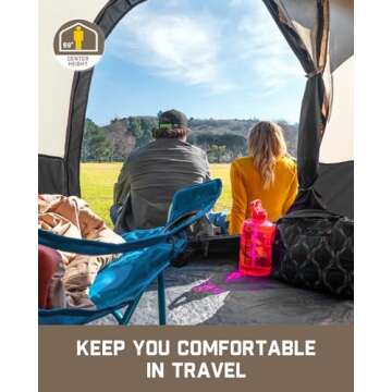 FanttikOutdoor Zeta C4 Pro Camping Tent 4 Person Instant Cabin Tent Setup in 60 Seconds with Rainfly & Windproof Portable with Carry Bag for Family Camping & Hiking, Upgraded Ventilation