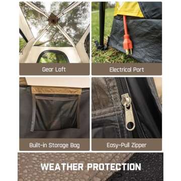 FanttikOutdoor Zeta C4 Pro Camping Tent 4 Person Instant Cabin Tent Setup in 60 Seconds with Rainfly & Windproof Portable with Carry Bag for Family Camping & Hiking, Upgraded Ventilation