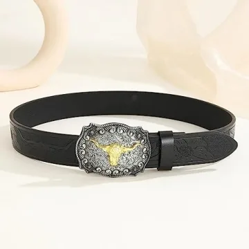 Stylish Utaly Western Cowboy Cowgirl Leather Belt