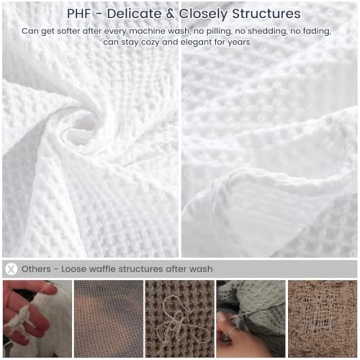 PHF 100% Cotton Waffle Weave Blanket for All Seasons