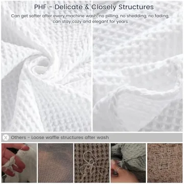 PHF 100% Cotton Waffle Weave Blanket for All Seasons