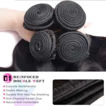 12A Human Hair Bundles Brazilian Body Wave Hair Bundles 22 24 26 28 Inch 100% Unprocessed Virgin Weave 4 Bundles Human Hair Body Wave Deals Natural Black