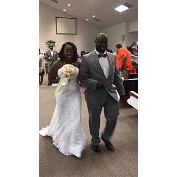 SIQINZHENG Women's Sweetheart Full Lace Beach Wedding Dress Mermaid Bridal Gown White