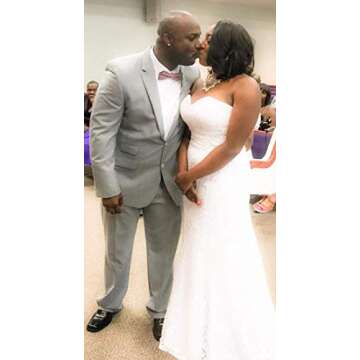 SIQINZHENG Women's Sweetheart Full Lace Beach Wedding Dress Mermaid Bridal Gown White