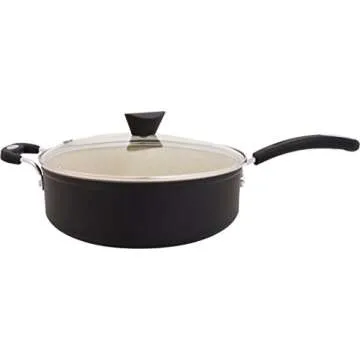 Ozeri All-In- One Stone Saucepan and Cooking Pot 100% APEO, GenX, PFBS, PFOS, PFOA, NMP and NEP-Free German-Made Coating, 5 L (5.3 Quart), Lava Black