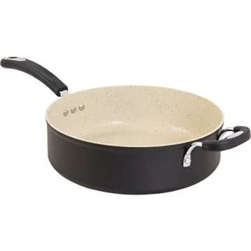 Ozeri All-In- One Stone Saucepan and Cooking Pot 100% APEO, GenX, PFBS, PFOS, PFOA, NMP and NEP-Free German-Made Coating, 5 L (5.3 Quart), Lava Black